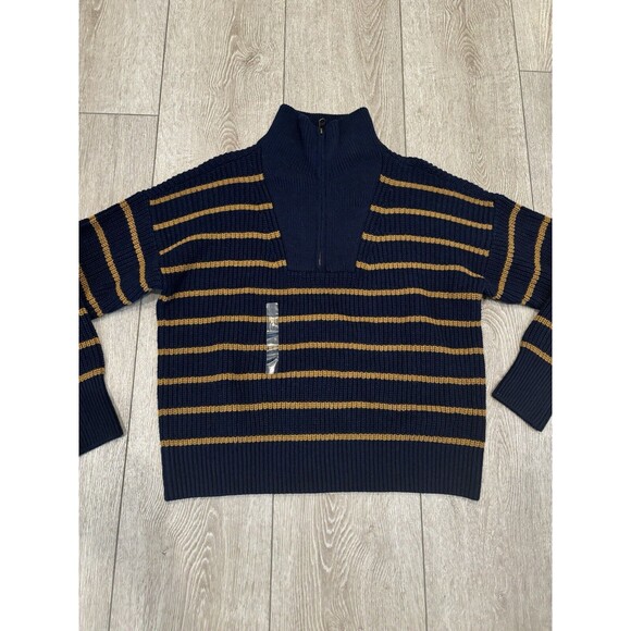 Faherty Women’s Sweater Size Small Mariner Sweater Navy Blazer Stripe Pullover - Picture 1 of 10
